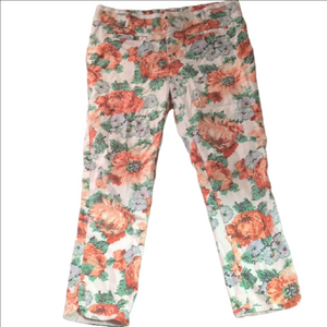 Cartonnier By Anthropologie Floral Cropped Pants Size 8